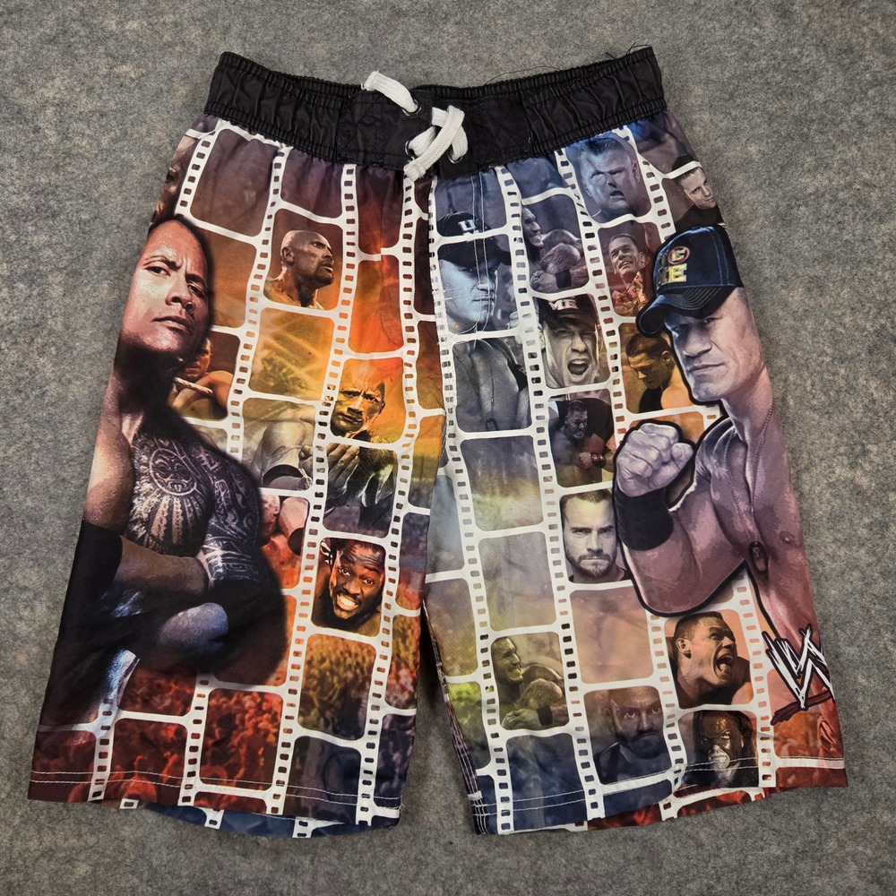 WWE Boys XL 14/16 Swim Trunks John Cena The Rock Wrestling Board Shorts